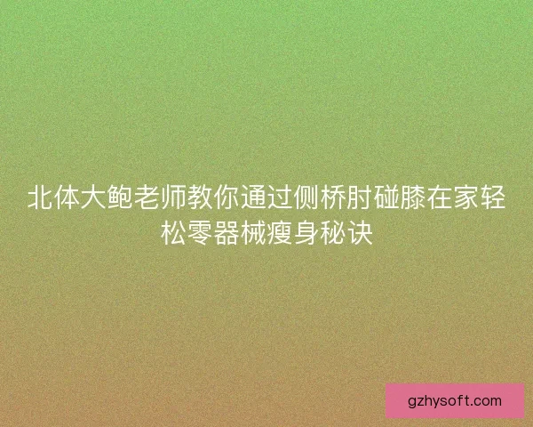 北体大鲍老师教你通过侧桥肘碰膝在家轻松零器械瘦身秘诀